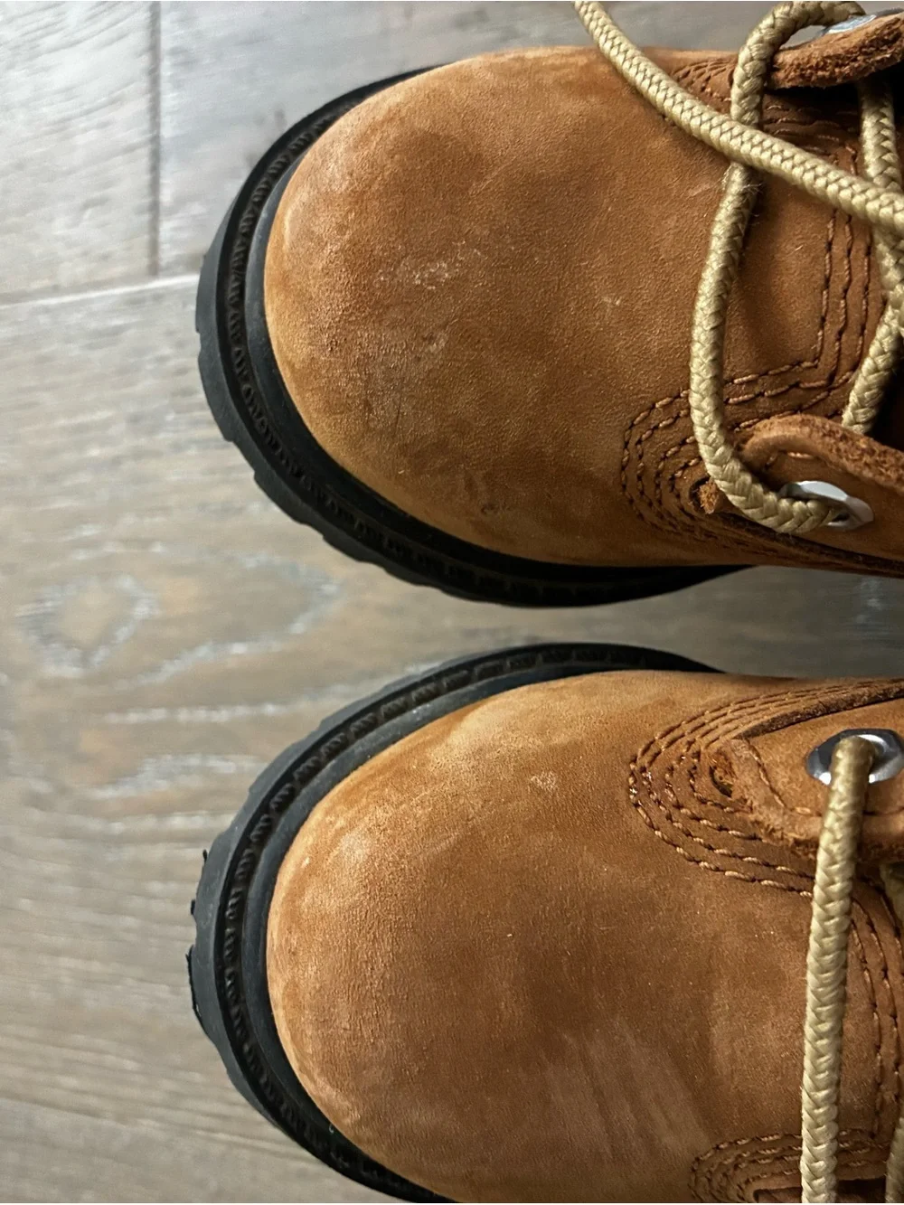 Baby Timberlands Medium Brown Nubuck Lace-Up Boots Size 5